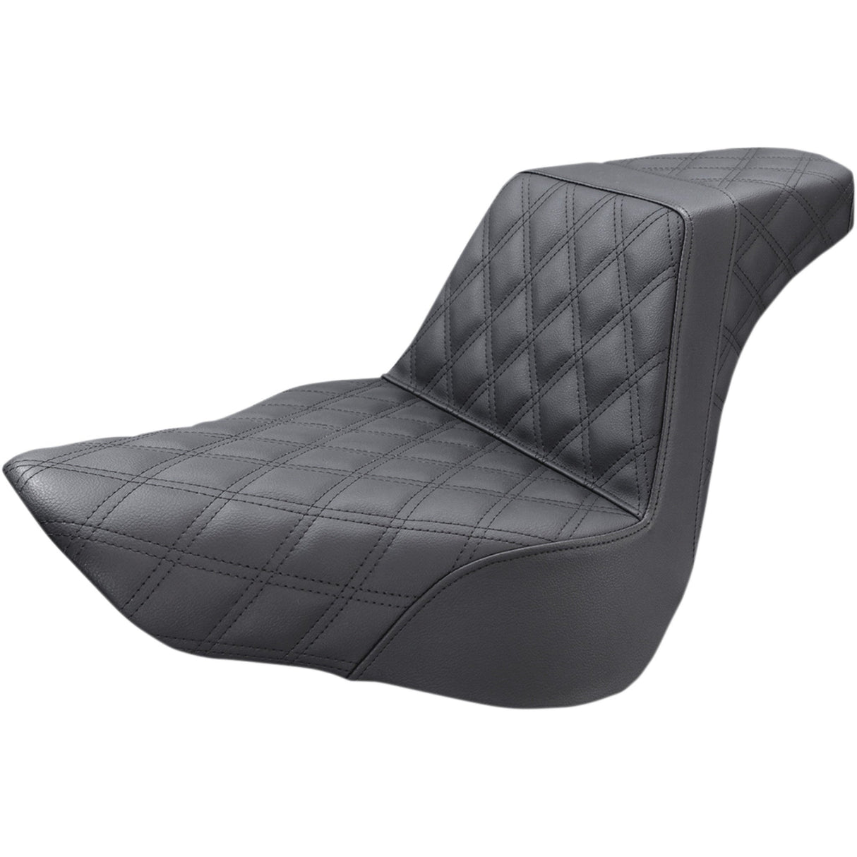 Saddlemen Step-Up Seat — Lattice Stitched Full Lattice Stitch Black FL FX - 818-27-175 For Harley Softail 2018-2026