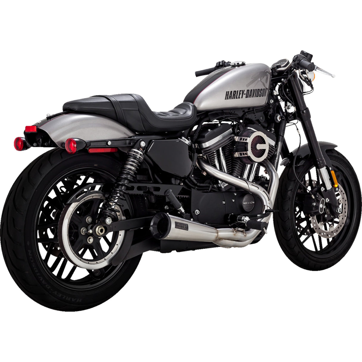 Vance & Hines 2-Into-1 Upsweep Exhaust System Stainless Steel - 27637 For Harley Sportster 2004-2013