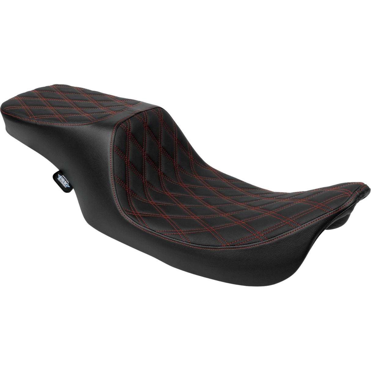 DRAG SPECIALTIES SEATS 0801-1998 Performance Predator 2-Up Seat Predator 2-Up Seat - Vinyl - Double Diamond - Red Stitching - w/o Backrest - FL '97-'07