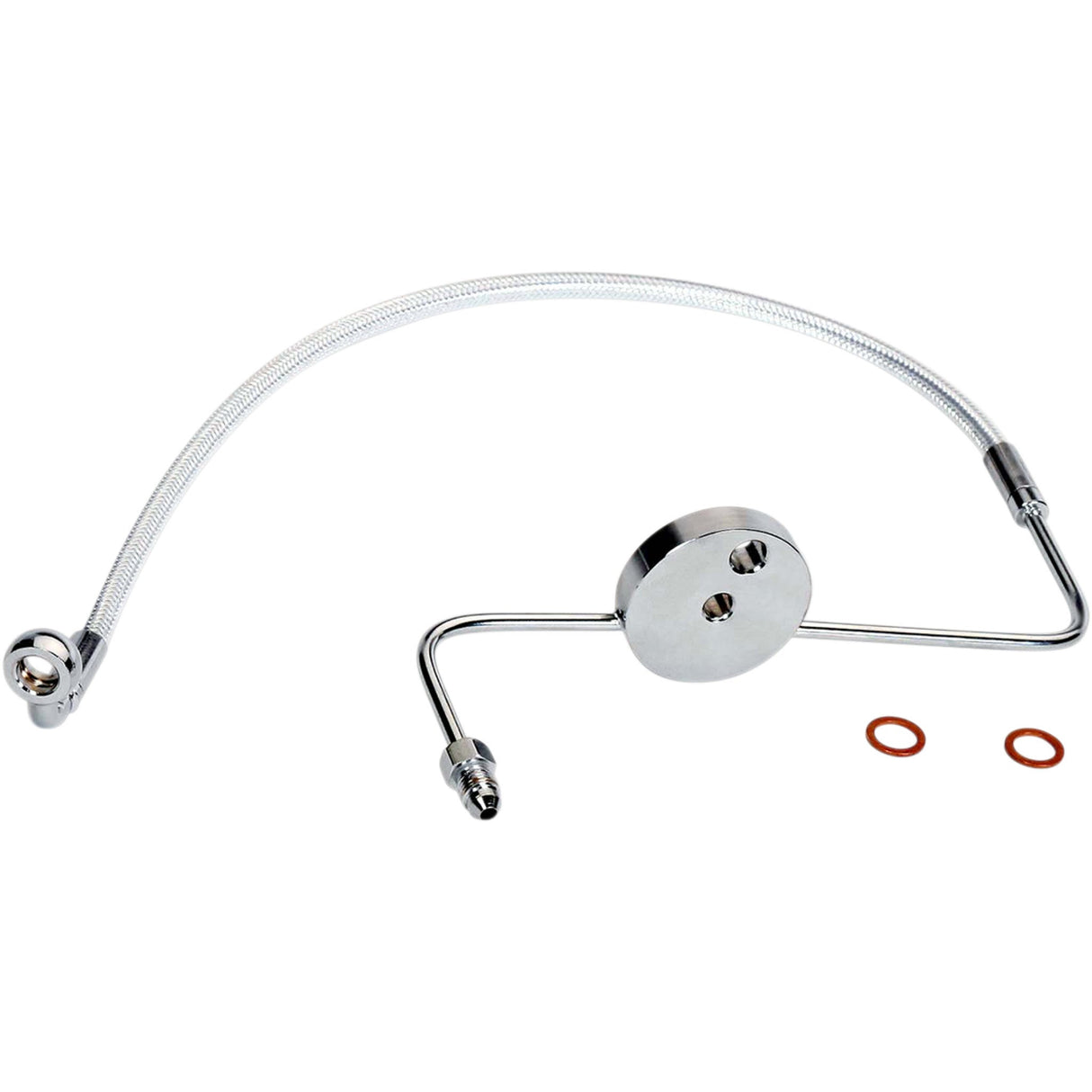 Magnum Shielding Designer Series Front Lower Brake Line Kit Sterling Chromite II - 37001 For Harley Dyna / Softail 1996-2015