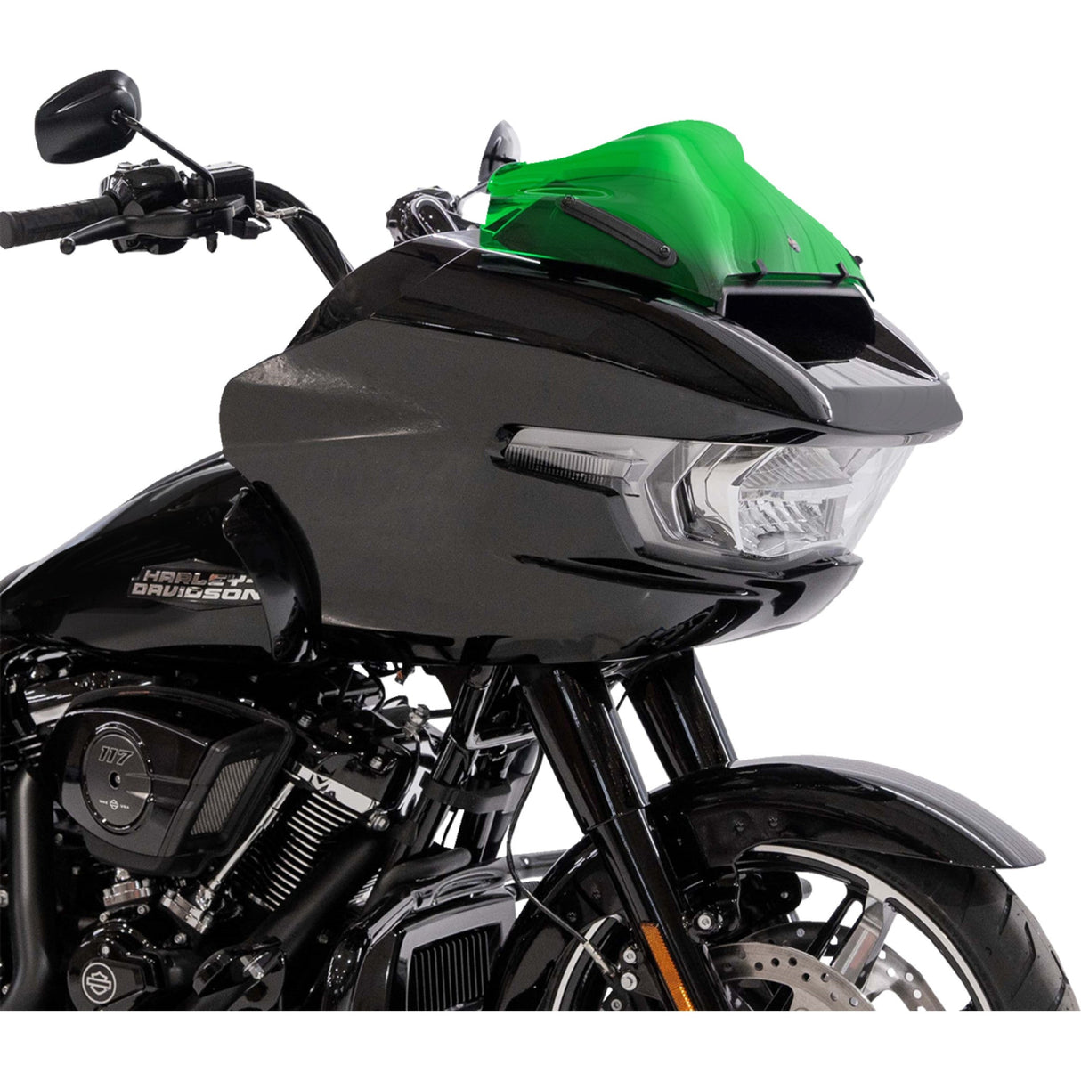 Klock Werks Kolor Flare® Windshield 8" Green - KWW-01-0758 For Harley Road Glide 2023-2026