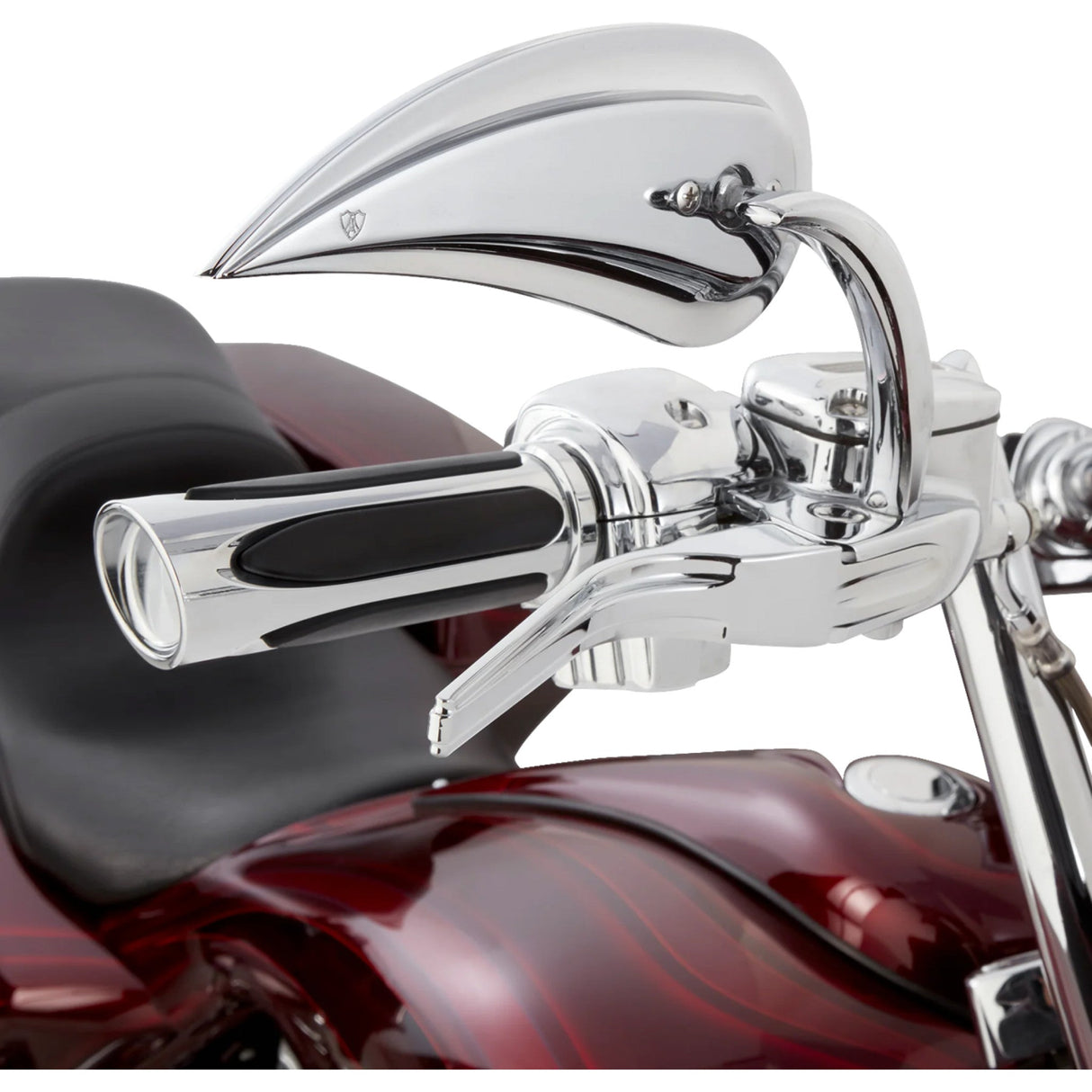Arlen Ness Deep Cut Comfort Series Grips TBW Chrome - 500-070 For Harley Touring 2023-2026