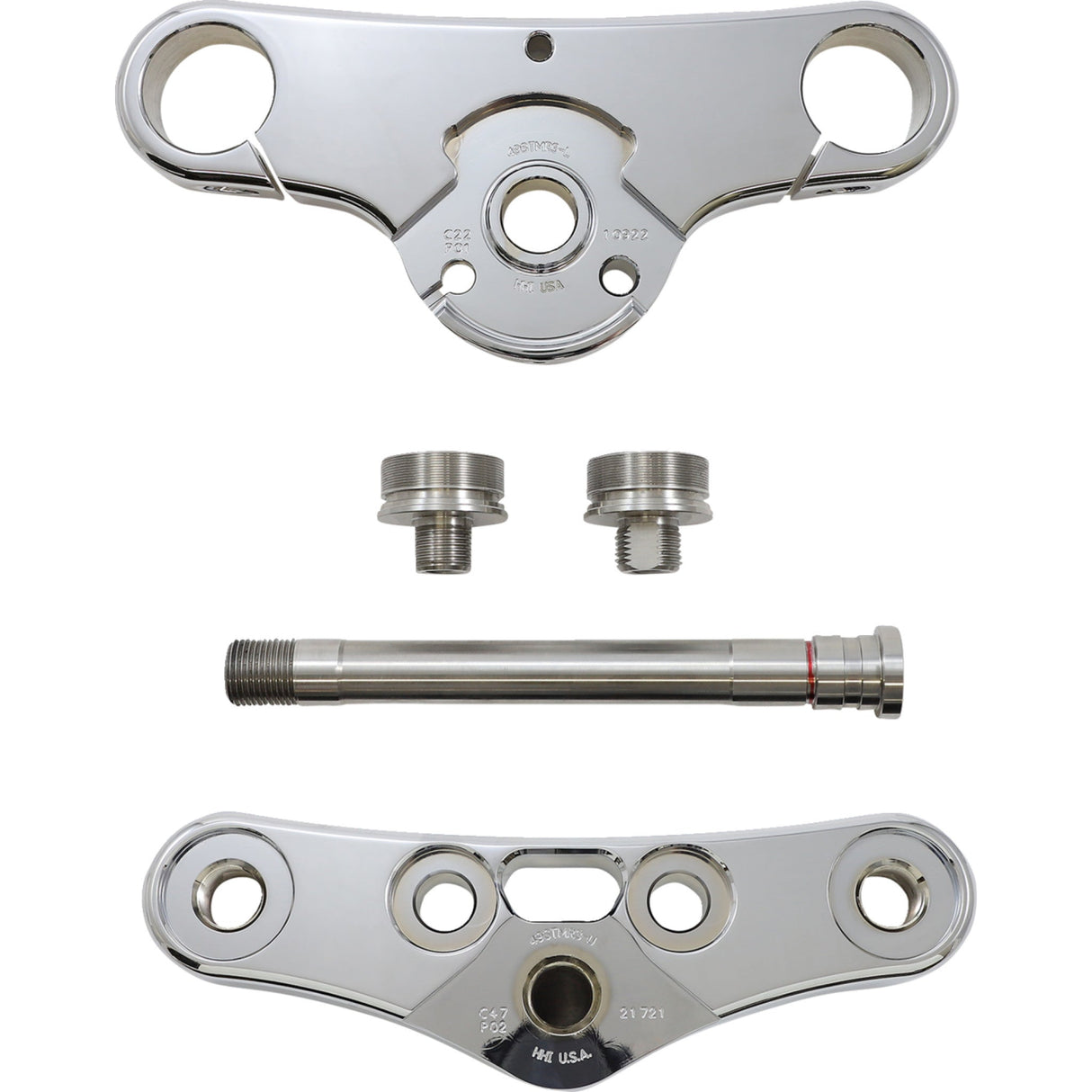 Hawg Halters 49 Mm Triple Tree Chrome - 49WGCR3-ST18 For Harley Softail 2018-2024