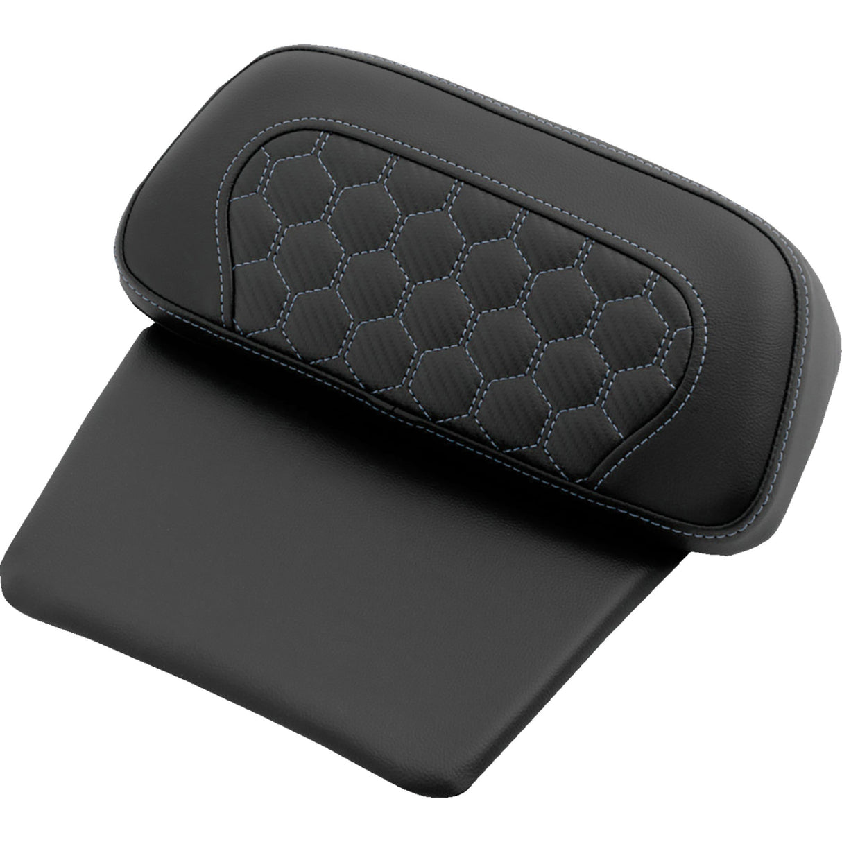 SADDLEMEN 0822-0708 814-07C-19005 Chopped Tour Pak Backrest Pads Chopped Tour Pak Backrest Pad - Honeycomb - Silver Stitch - FLH/FLT '14-'25