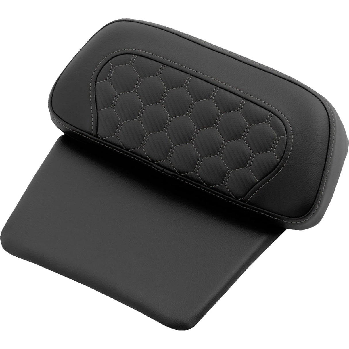 SADDLEMEN 0822-0707 814-07C-19002 Chopped Tour Pak Backrest Pads Chopped Tour Pak Backrest Pad - Honeycomb - Gray Stitch - FLH/FLT '14-'25
