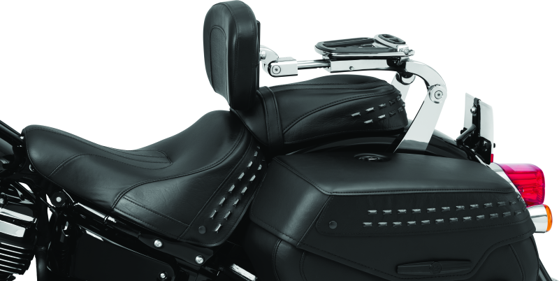 Kuryakyn 7080 Fixed Mounts Multi-purpose Driver & Passenger Backrest 18-Up Softail Black