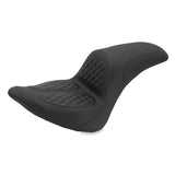 Mustang Motorcycle Wide Tire (200mm) Fastback 1PC Seat With Diamond Stitch Black - 76982 For Harley Softail 2006-2017