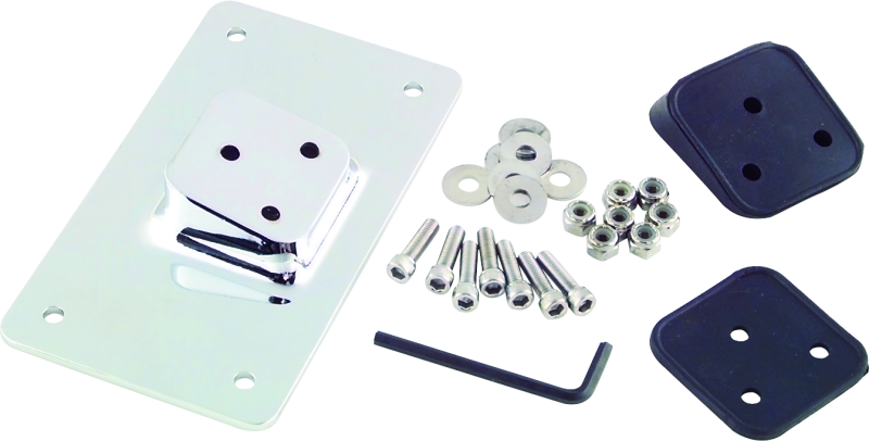 Bikers Choice 490002 55-Up Chrome Custom Laydown License Plate Bracket With 3 Bolt Style