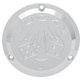Joker Machine Billet Derby Cover Lucky 7 Chrome 3 Hole - 921017L For Harley Motorcycles 1970-1998