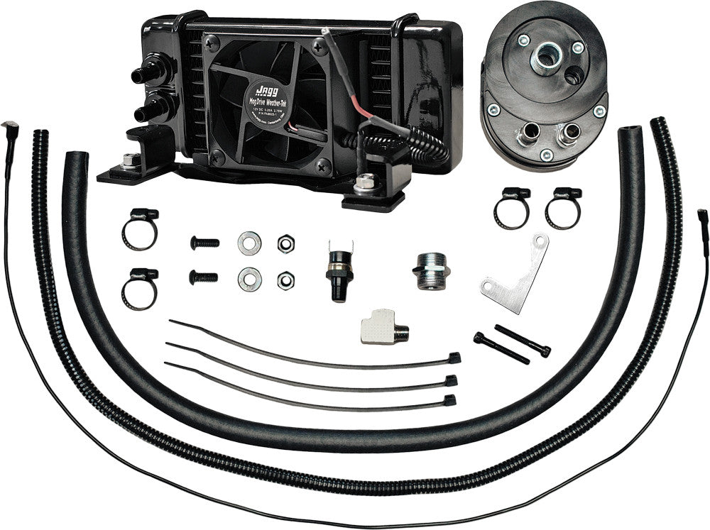 Jagg Lowmount OIL Cooler FAN-Assisted - 751-FP2300 For Harley Touring 1984-2008
