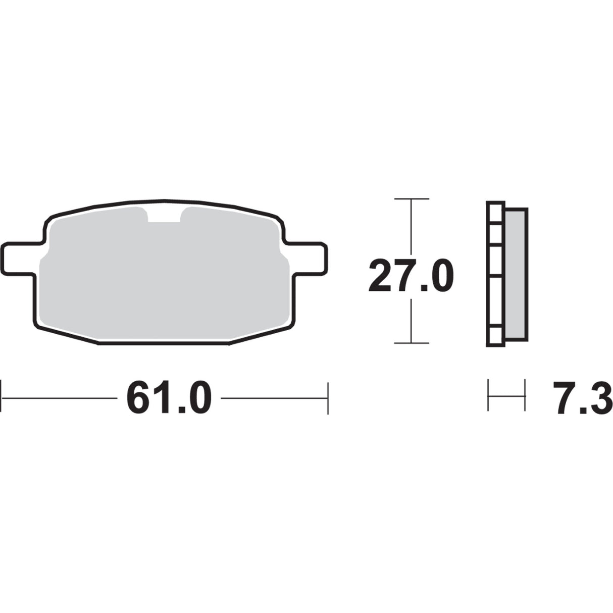 Sbs Brake Pad - 619HF For Kymco Motorcycles 2002-2015 | Adly Moto Fox 50 / Jet 50 2007-2009 | Italjet Scoop 50 2004-2008 | Yamaha Zuma 2002-2005