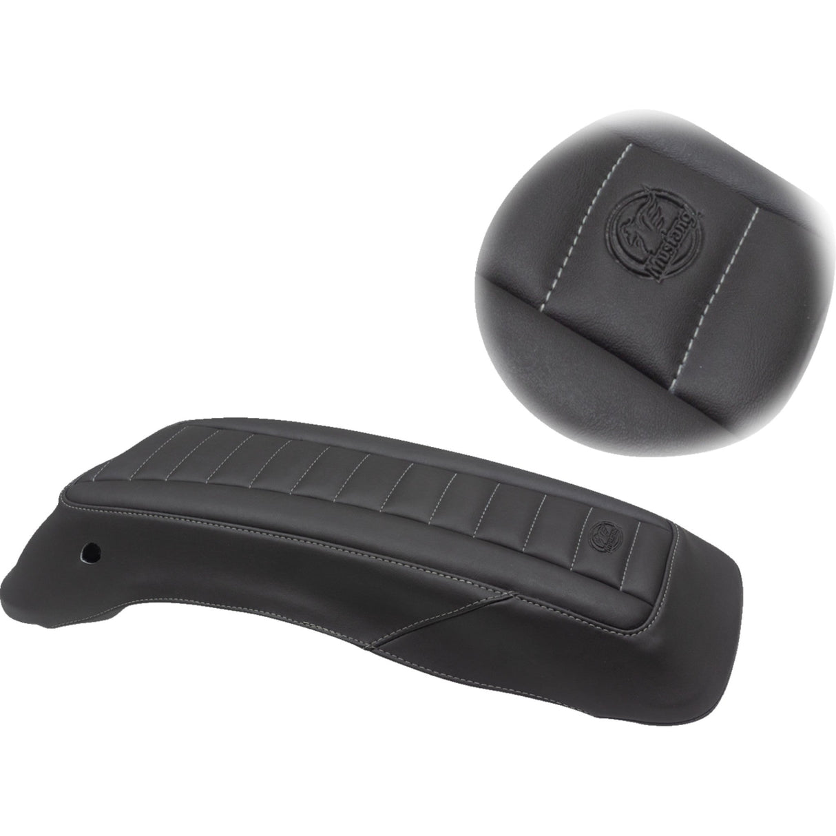 Mustang Saddlebag Lid Covers Black Gunmetal Gray - 77640GM For Harley Touring 2014-2024