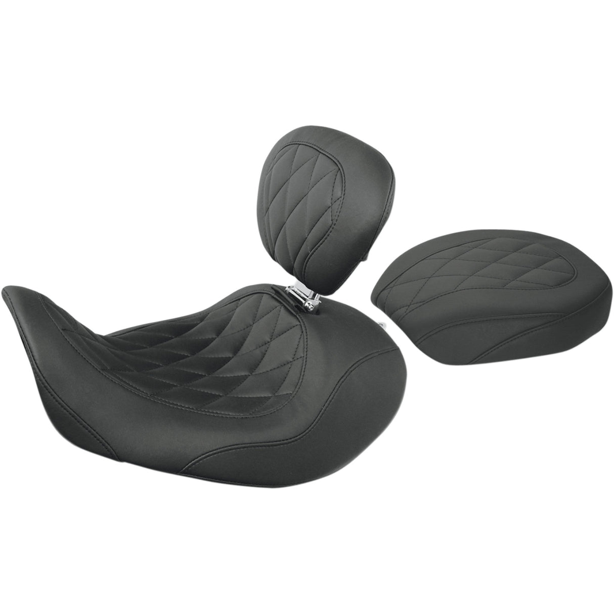 Mustang Wide Tripper™ Seat Plain Black - 76707 For Harley Motorcycles 2006-2017