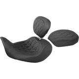 Mustang Wide Tripper™ Seat Plain Black - 76707 For Harley Motorcycles 2006-2017