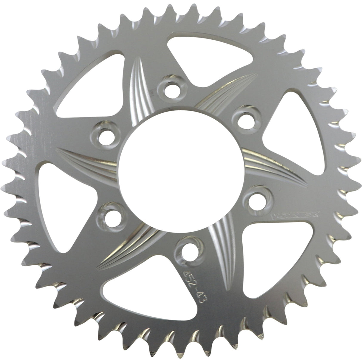 VORTEX 1211-0433 452-43 Aluminum Rear Sprocket Aluminum Sprocket - Silver - Rear - 43 Tooth