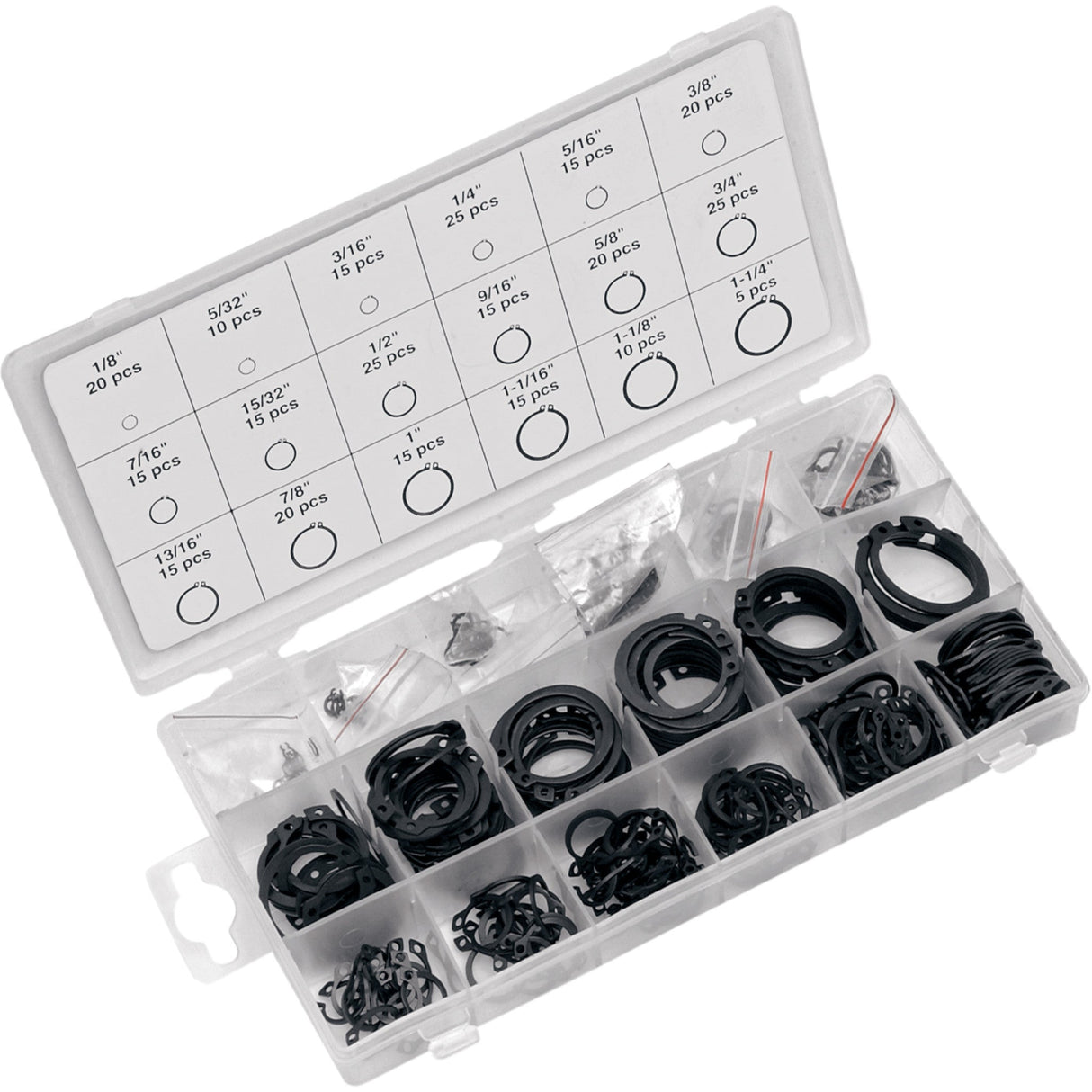 PERFORMANCE TOOL 2402-0094 W5212 Snap Ring Assortment 300-piece