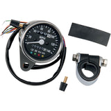 DRAG SPECIALTIES 2.4" Mini Mechanical Speedometer with LED Indicators MPH - Black Face Ratio
