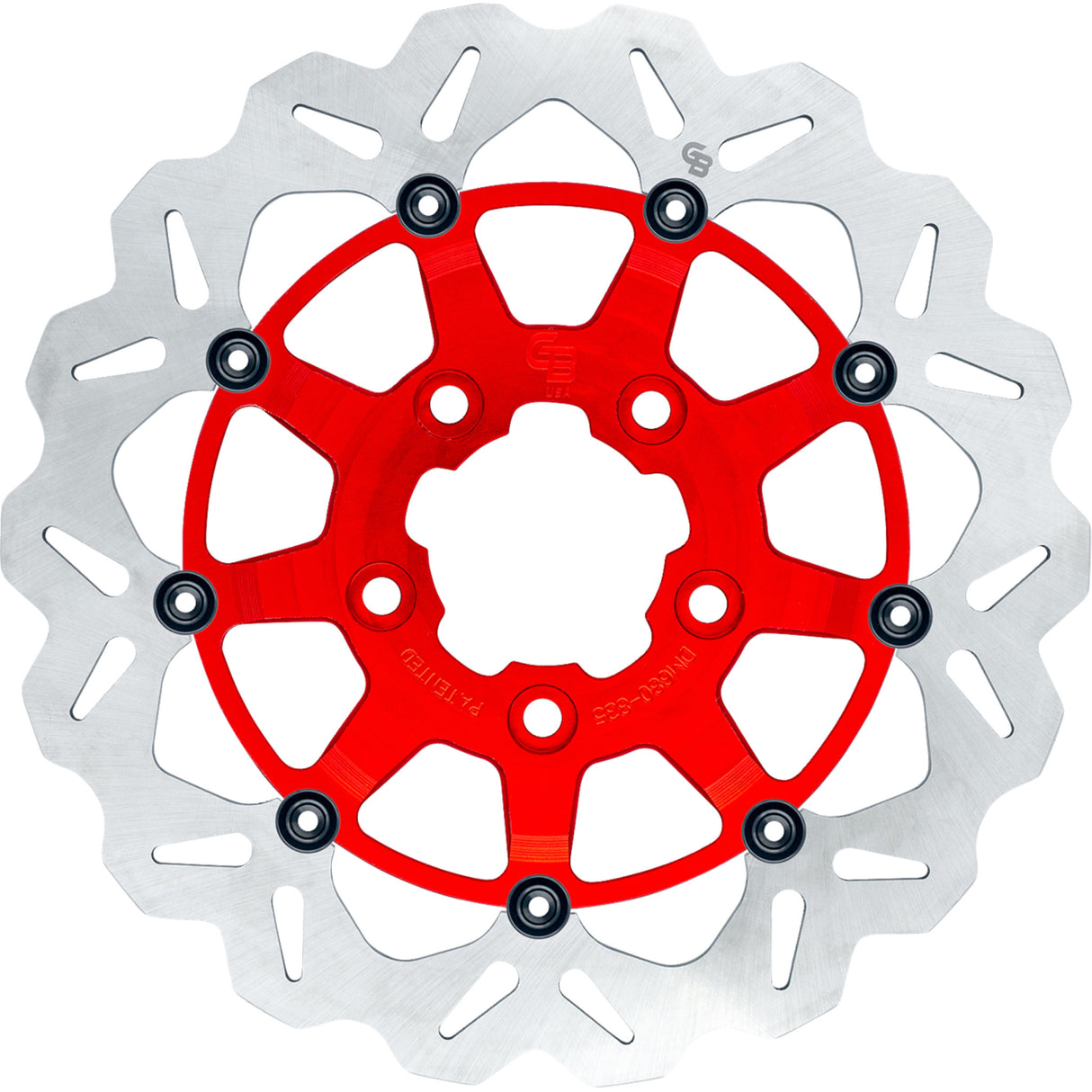 Gbrakes Oversize Wave® Brake Rotor Front 13" Red - GBDU032 For Harley Motorcycles 2000-2026