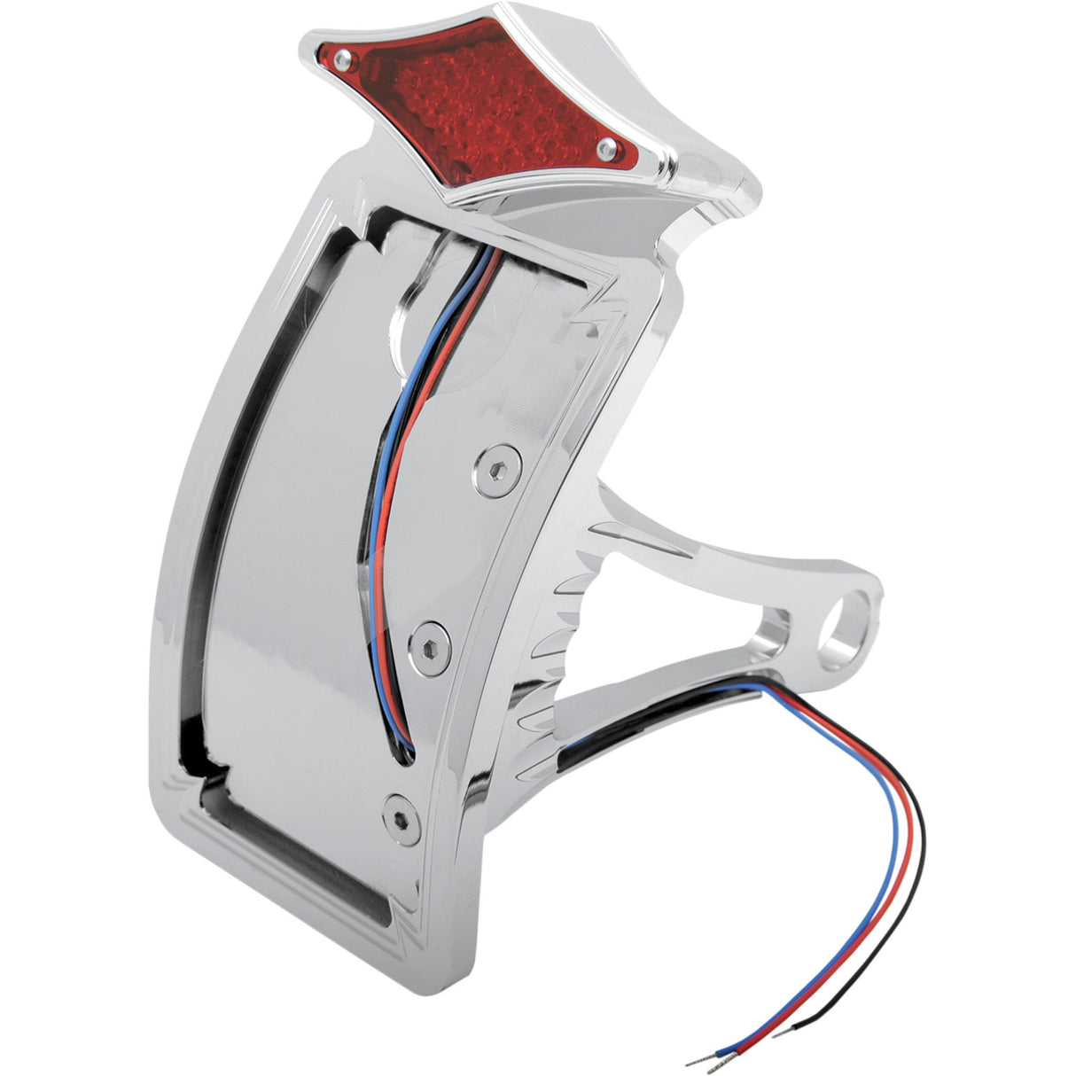 DRAG SPECIALTIES 2010-0557 Side Mount Diamond LED Taillight and License Plate Mount Taillight/License Plate - Side Mount - Curved Vertical - Diamond