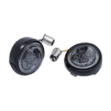 Ciro Fang® Front Turn Signal Light Inserts Amber White LED Smoke Lens Black - 45620 For Harley Touring 1957-2026