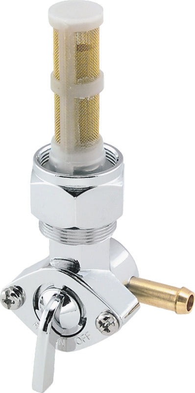 Bikers Choice 78-86 Big Twin & XL Chrome 22MM Petcock Straight Right Facing Outlet - 492873 For Harley Dyna 1975-2006