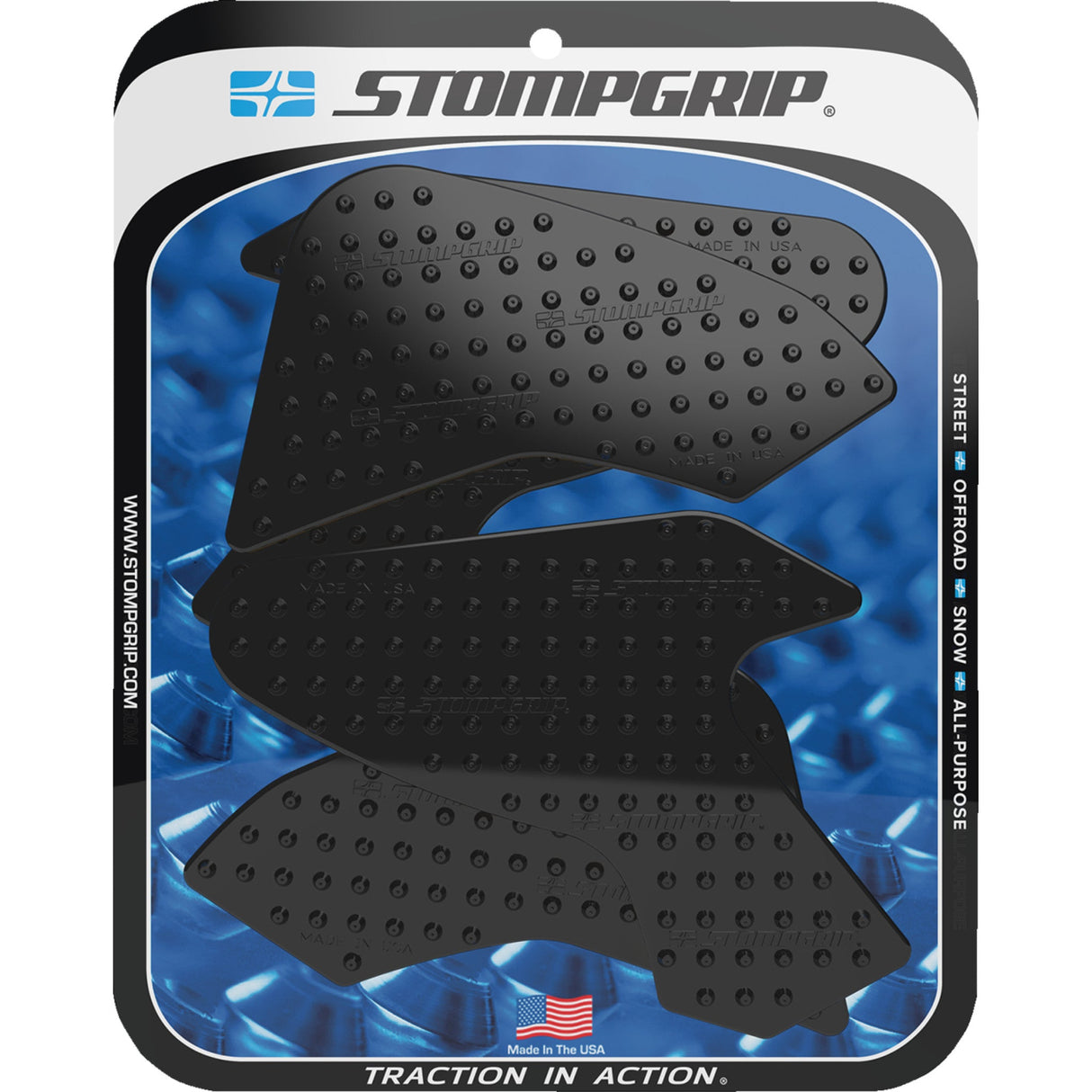 STOMPGRIP 4320-2732 55-10-0176B Volcano Profile Traction Pad Tank Grips Traction Pad Tank Grips - Volcano - Black - F 900 R