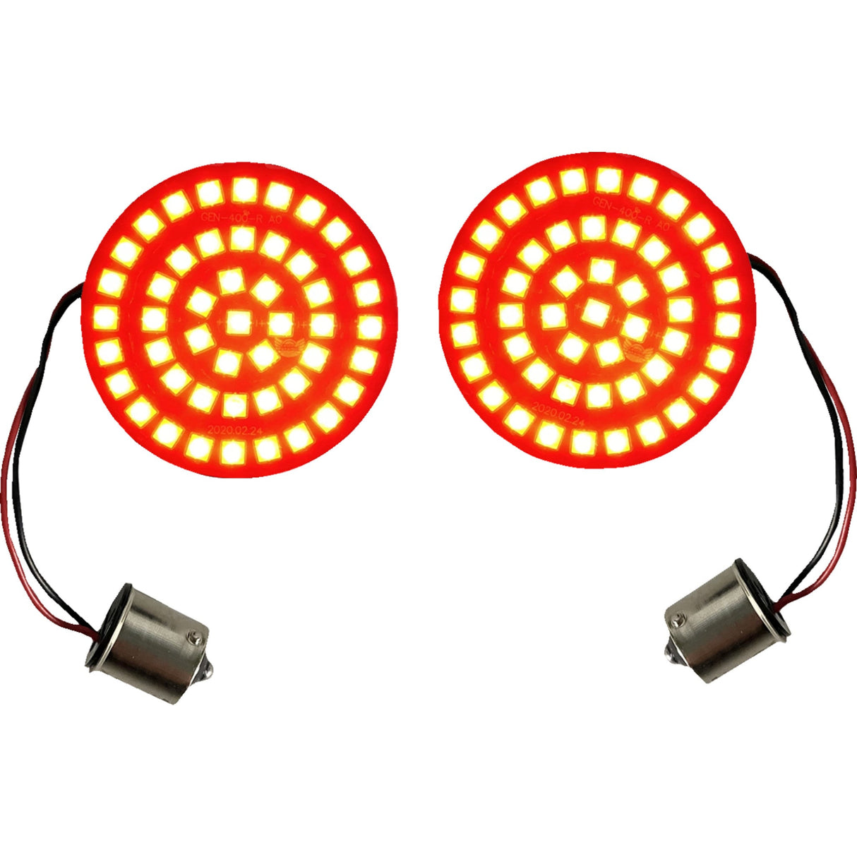 Custom Dynamics Genesis® 4 Solid Red Bullet Rear Turn Signal Insert LED Red 1156 - GEN-4-R-1156 For Harley Motorcycles 2000-2024