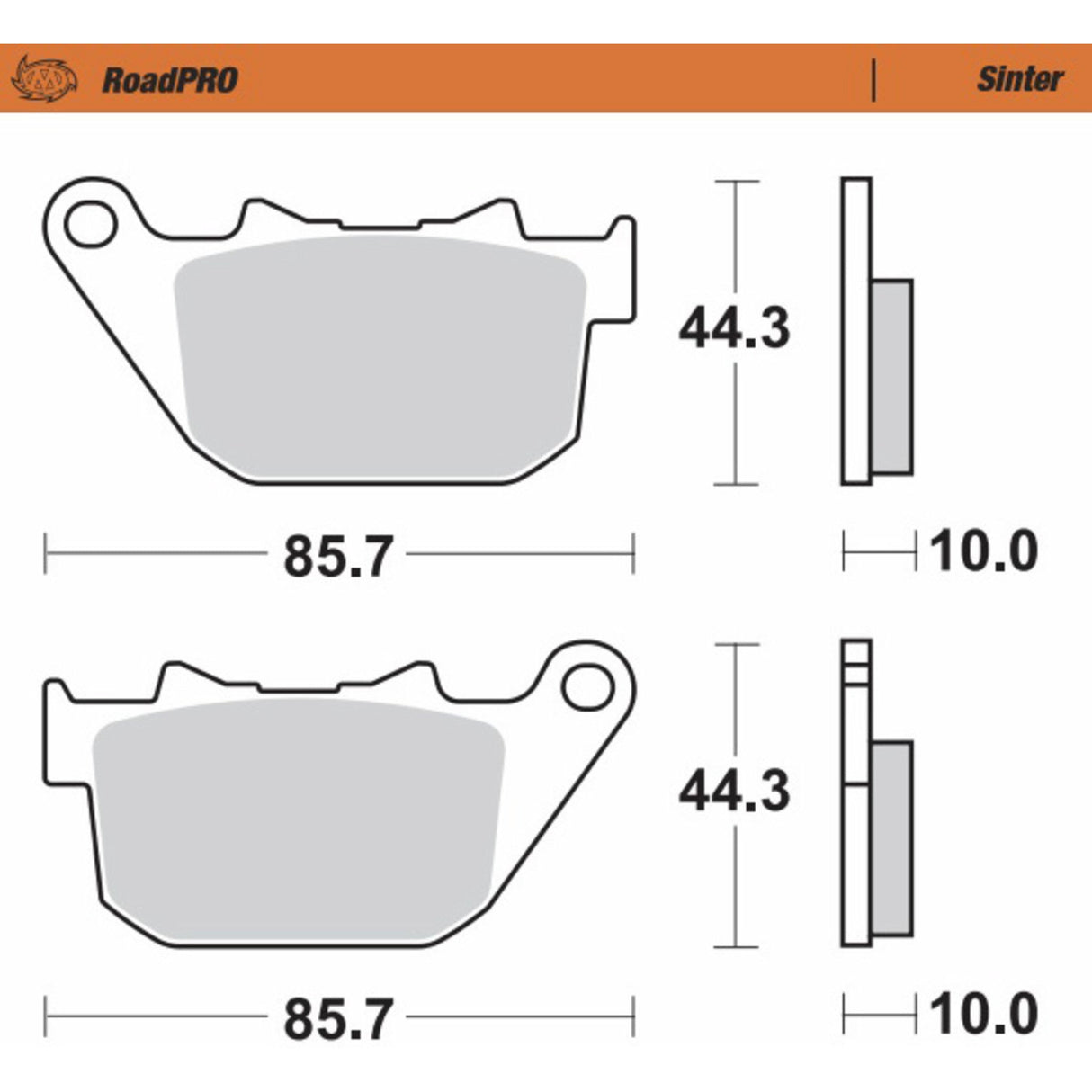 Moto-Master RoadPro Sintered Metal Brake Pads Sintered Series - 411802-PU For Harley Sportster 2007-2013