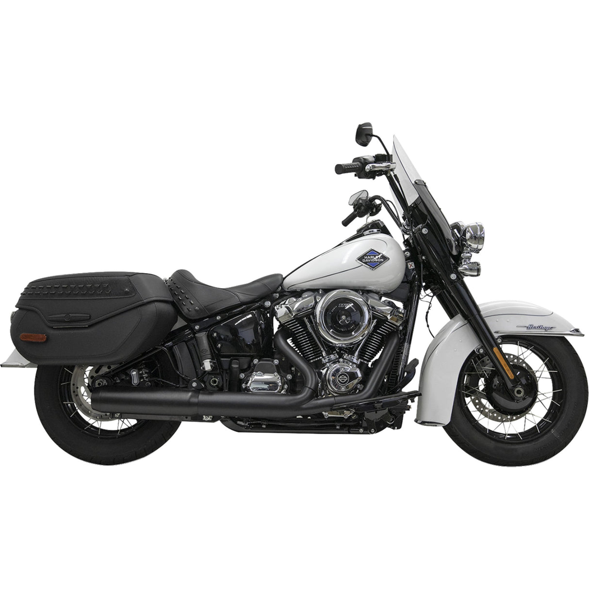 BASSANI XHAUST 1801-1859 1S38FB 4" Slip-On Muffler with Baffle Core 4" Slip-On Muffler with 2-1/2" x 10" Baffle Core - Black - 49-State