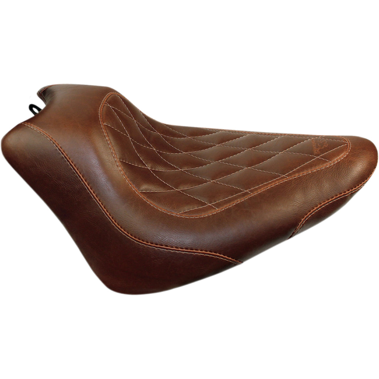 Mustang Wide Tripper™ Solo Seat Without Backrest Diamond Brown - 76766 For Harley Blackline / Softail Slim 2011-2017