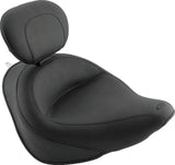 Mustang Motorcycle Mustang Wide Tire (200mm) Wide Touring Solo Seat W Driver Backrest Black - 79530 For Harley Softail 2006-2017