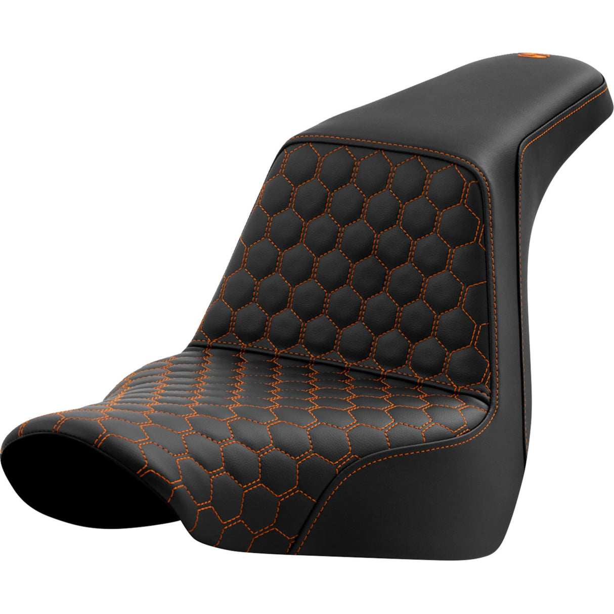 Saddlemen Honeycomb Step-Up Seat Honeycomb Orange Stitching FL FX - 818-29-17703 For Harley Softail 2018-2026