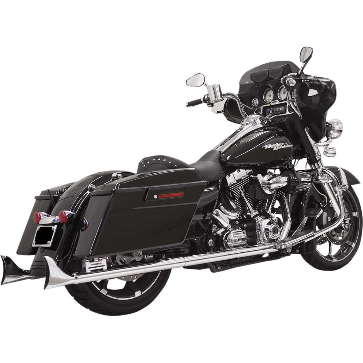 Bassani Xhaust Fishtail Slip-On Mufflers Chrome With Baffle 33" - 1F27E33 For Harley Touring 1995-2016