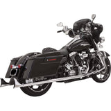 Bassani Xhaust Fishtail Slip-On Mufflers Chrome With Baffle 33" - 1F27E33 For Harley Touring 1995-2016
