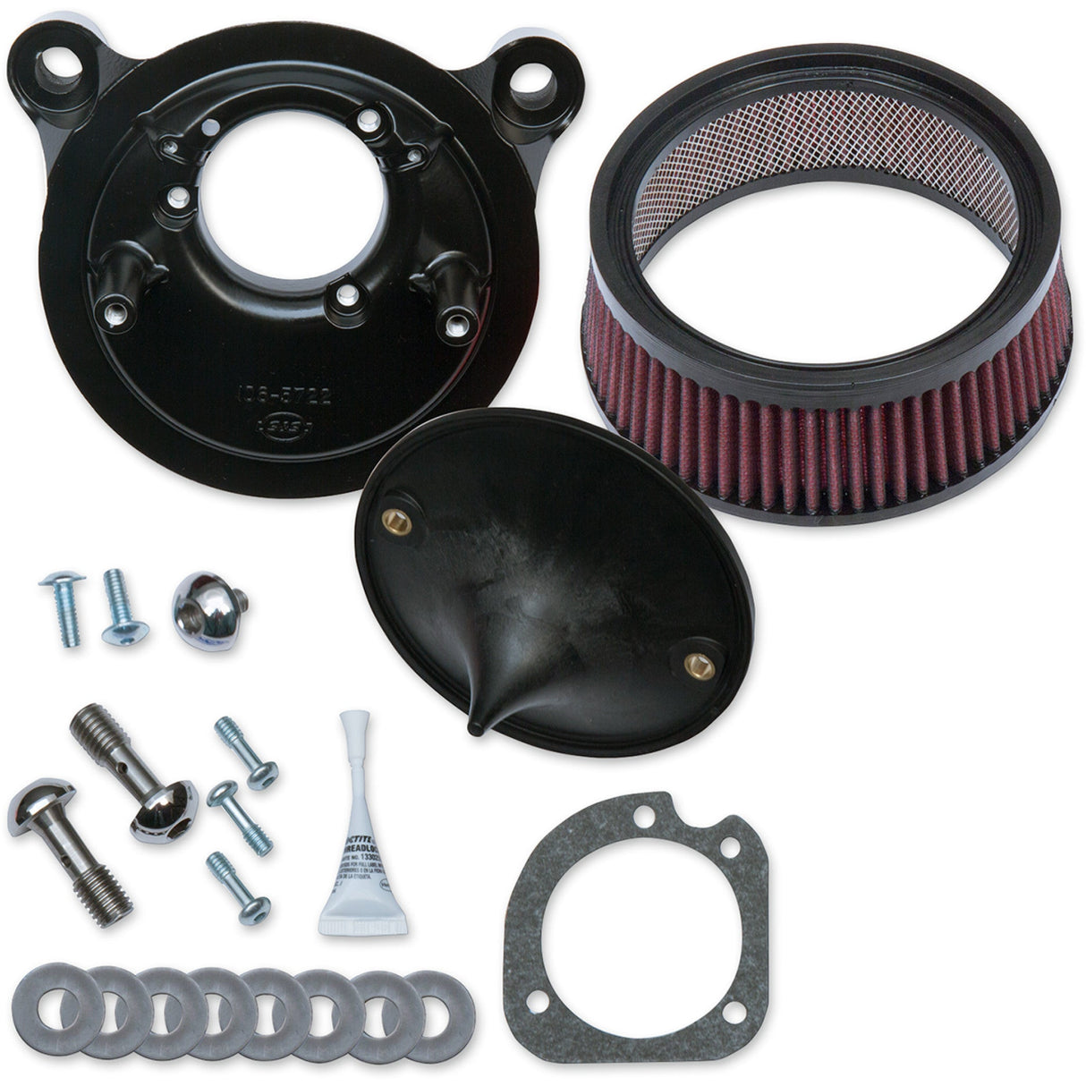 S&S Cycle Super Stock™ Stealth Air Cleaner Kit Black - 170-0300B For Harley Motorcycles 2001-2017