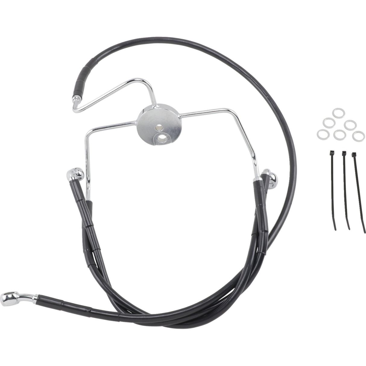 DRAG SPECIALTIES Extended Length Black Vinyl Brake Line Kit Front