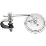 Emgo 3" Chrome Stamped Mirror Side View Round Chrome 4" Stem Left Right Each - 20-06814