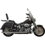 Bassani Xhaust 2-Into-2 True Dual Drag Pipe Exhaust System Chrome Twin Cam Softail - 1S98P For Harley Softail 1986-2017