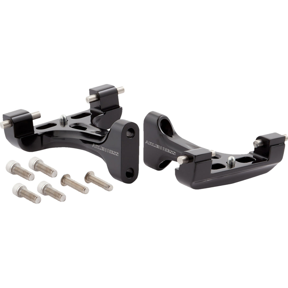 Arlen Ness Forged Passenger Floorboard Mounts Passenger All Black - 410-032 For Harley Touring 1999-2026