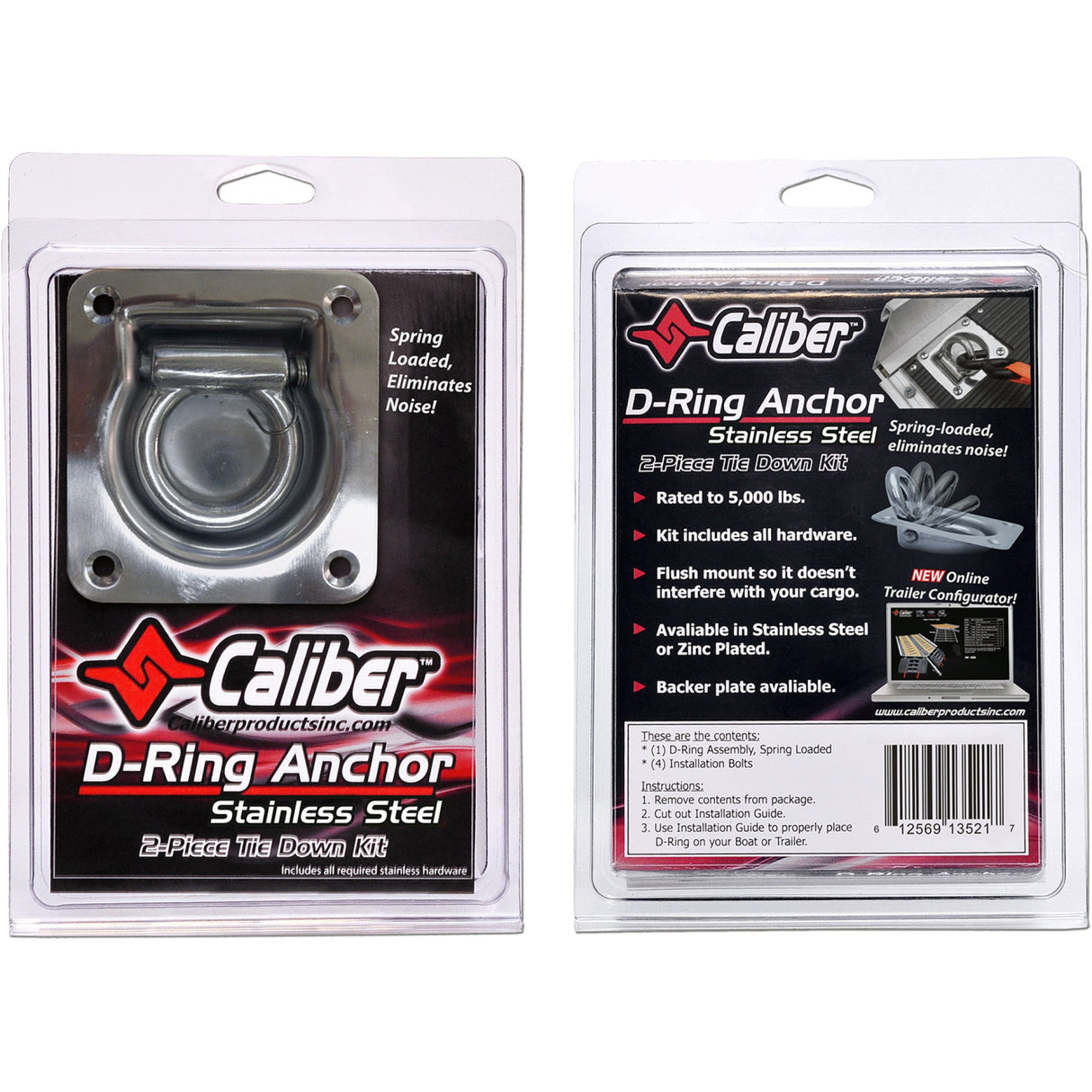 CALIBER 3920-0360 13521 D-Ring Anchor Kits D-Ring - Stainless Steel