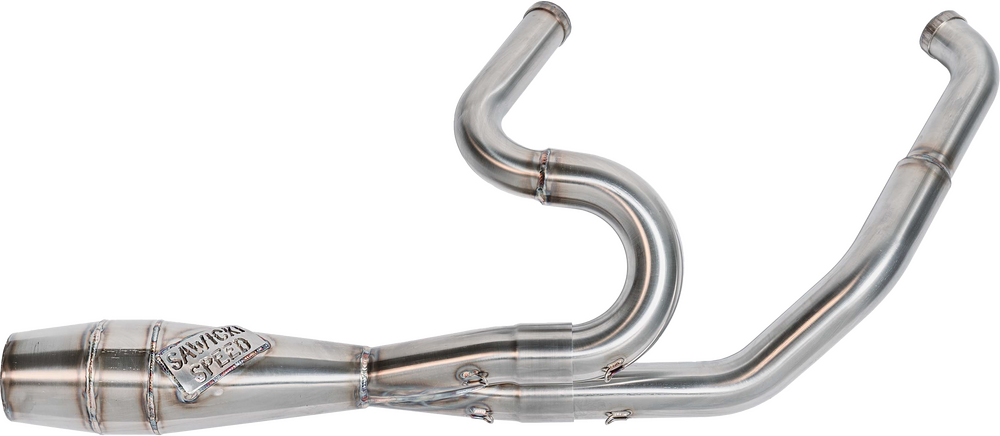 Sawicki 2IN1 Twin CAM FLT Shorty Cannon Brushed SS For Harley Touring 1995-2016