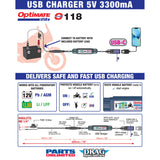 TECMATE 3807-0664 O-118 Battery to USB-C Charger with sae