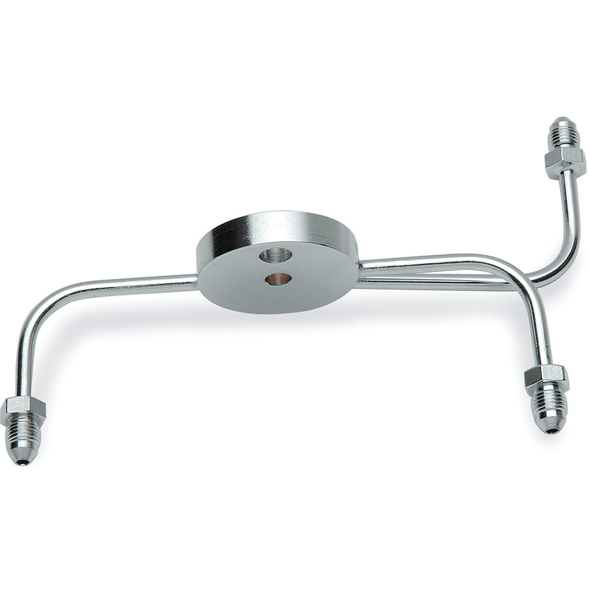 DRAG SPECIALTIES Chrome Steel Front Brake Tee with Fittings for Dual-Disc Applications Junction Block #3 - Glide