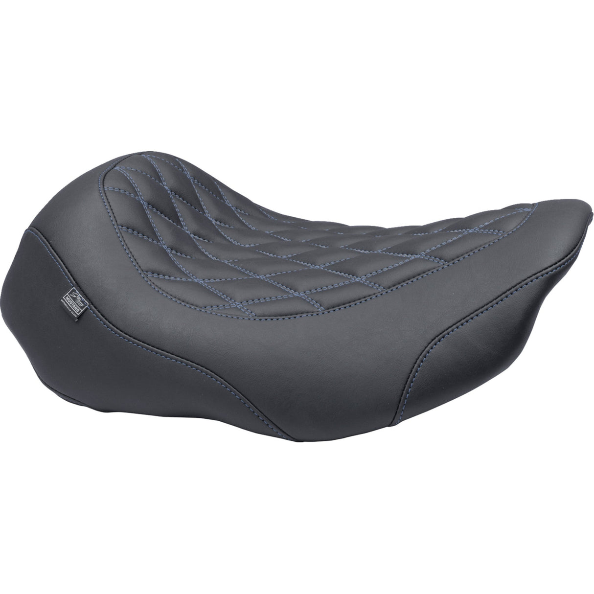 MUSTANG 0801-2027 88503SB Wide Tripper™ Solo Seat Wide Tripper™ Seat - Solo - Sky Blue Stitching - FLT/FLH '23-'25