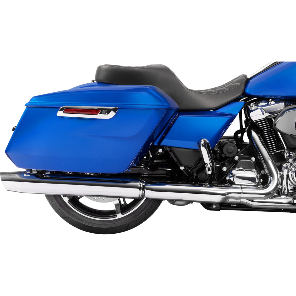 DRAG SPECIALTIES SEATS 0801-2099 Freedom Touring Seat Freedom Seat - Black - Vinyl - Silver Double Diamond Stitch - FLT/FLH '23-'25