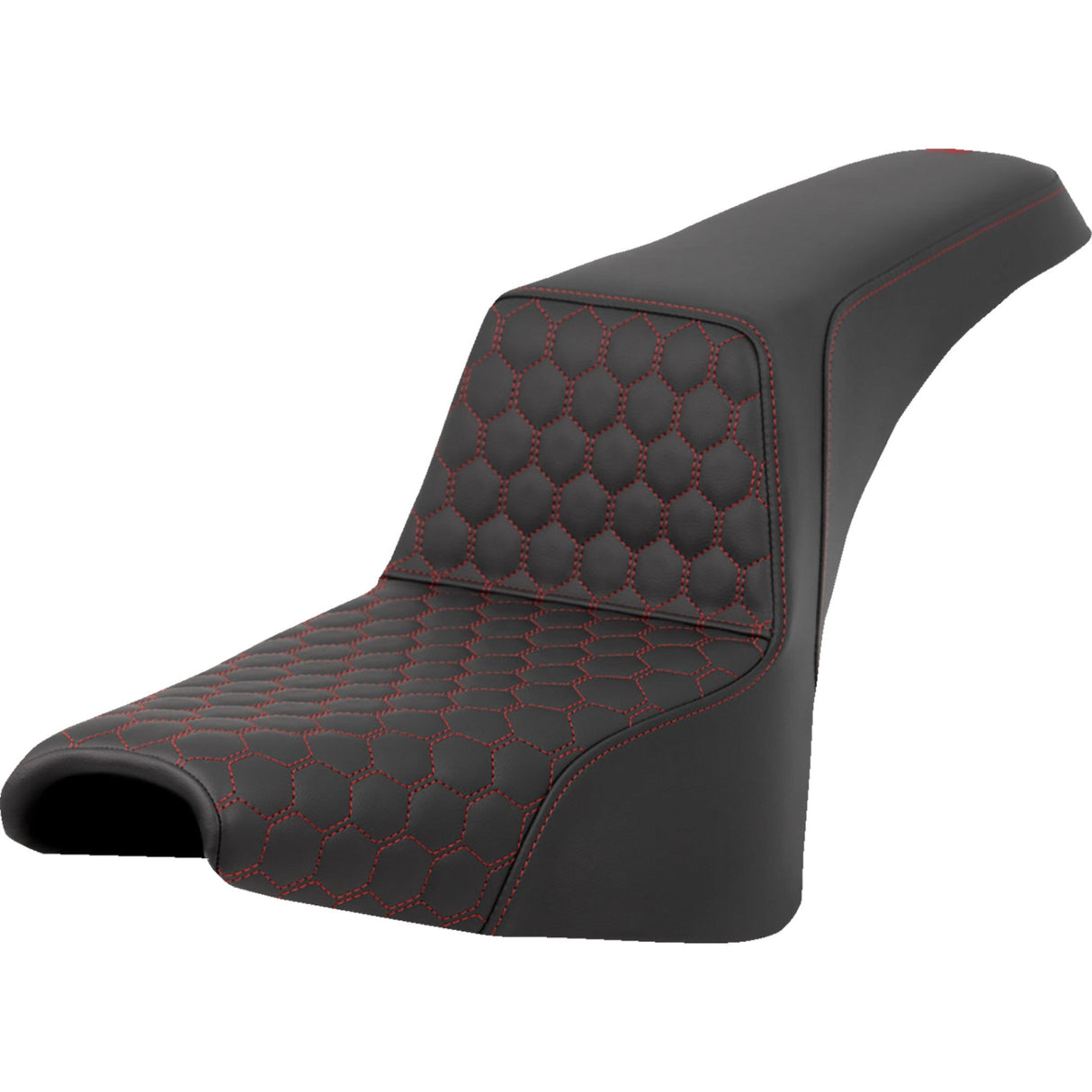 Saddlemen Honeycomb Step-Up Seat Honeycomb Red Stitching - 818-30-17704 For Harley Softail 2018-2025
