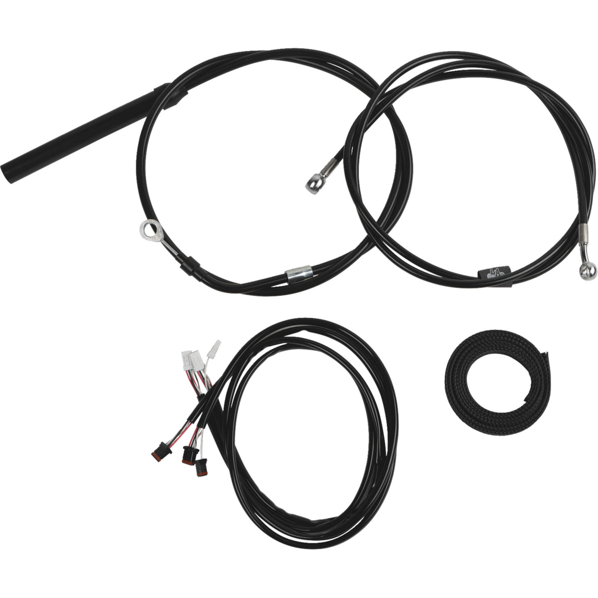 LA Choppers Complete Plug-And-Play Cable Kit Upper 12" 14" Handlebars Black - LA-8062KT3-13B For Harley Touring 2021-2022