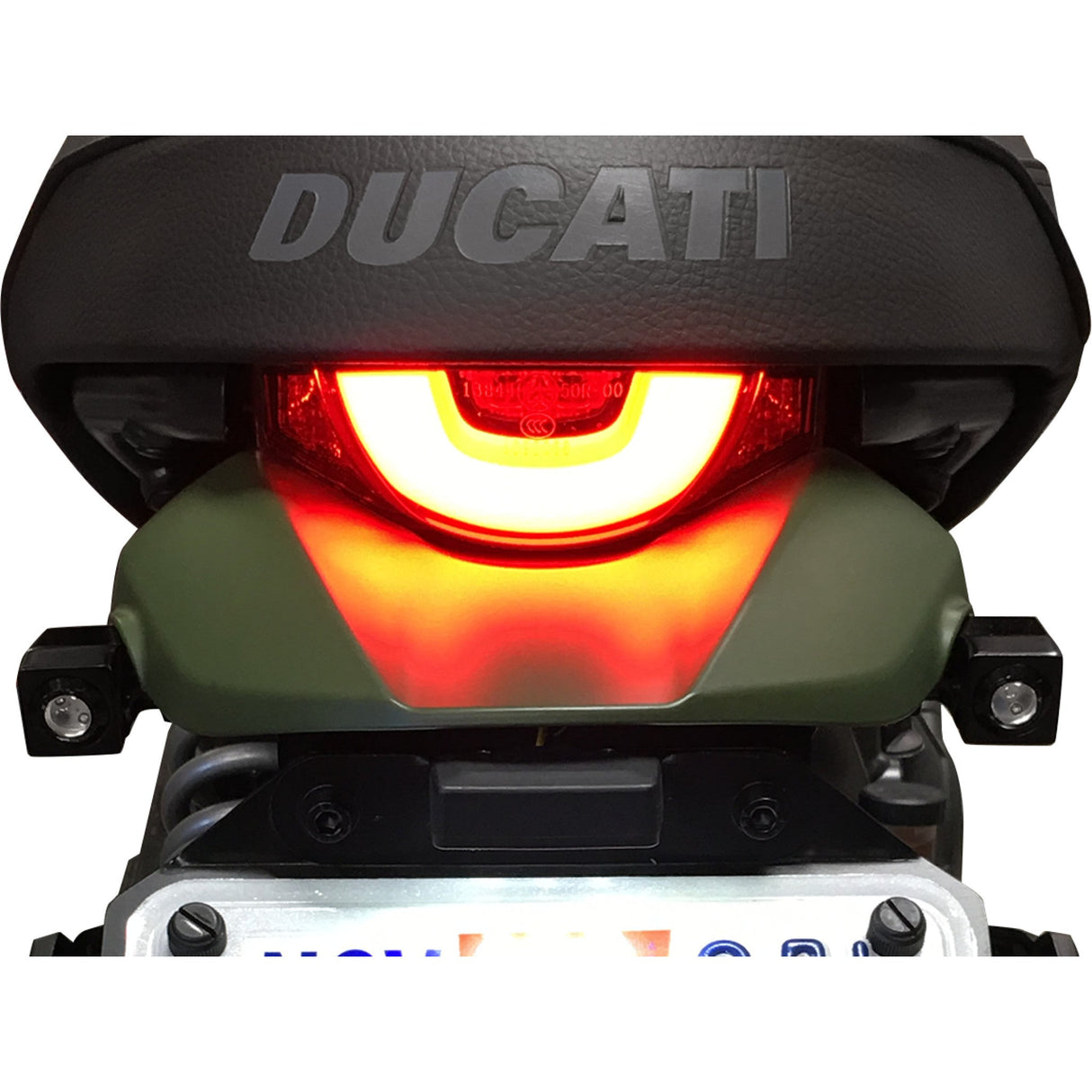 JOKER MACHINE 2020-1424 05-206-RB Single Rat Eye LED Turn Signals - Side-mount LED Turn Signals - Black/Red