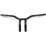 LA CHOPPERS 0601-4939 LA-7338-10B Kage Fighter Welded Bent-Riser Handlebar - One Piece - Bent - 10" - Black