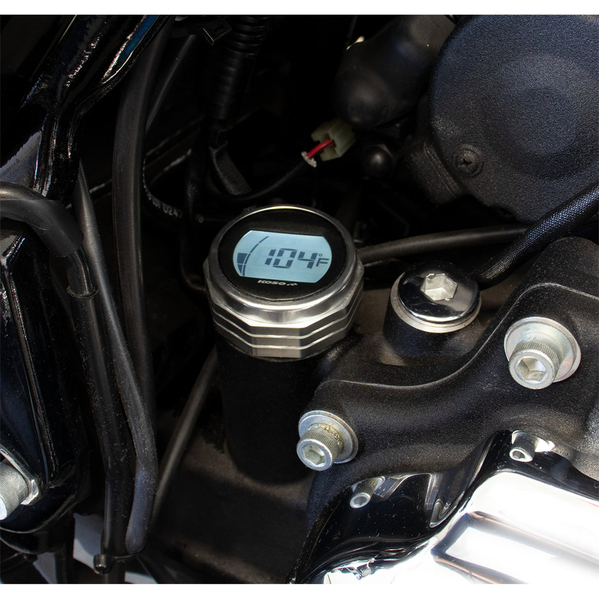 Koso North America Oil Dipstick Silver - BA053111 For Harley Touring 2017-2026